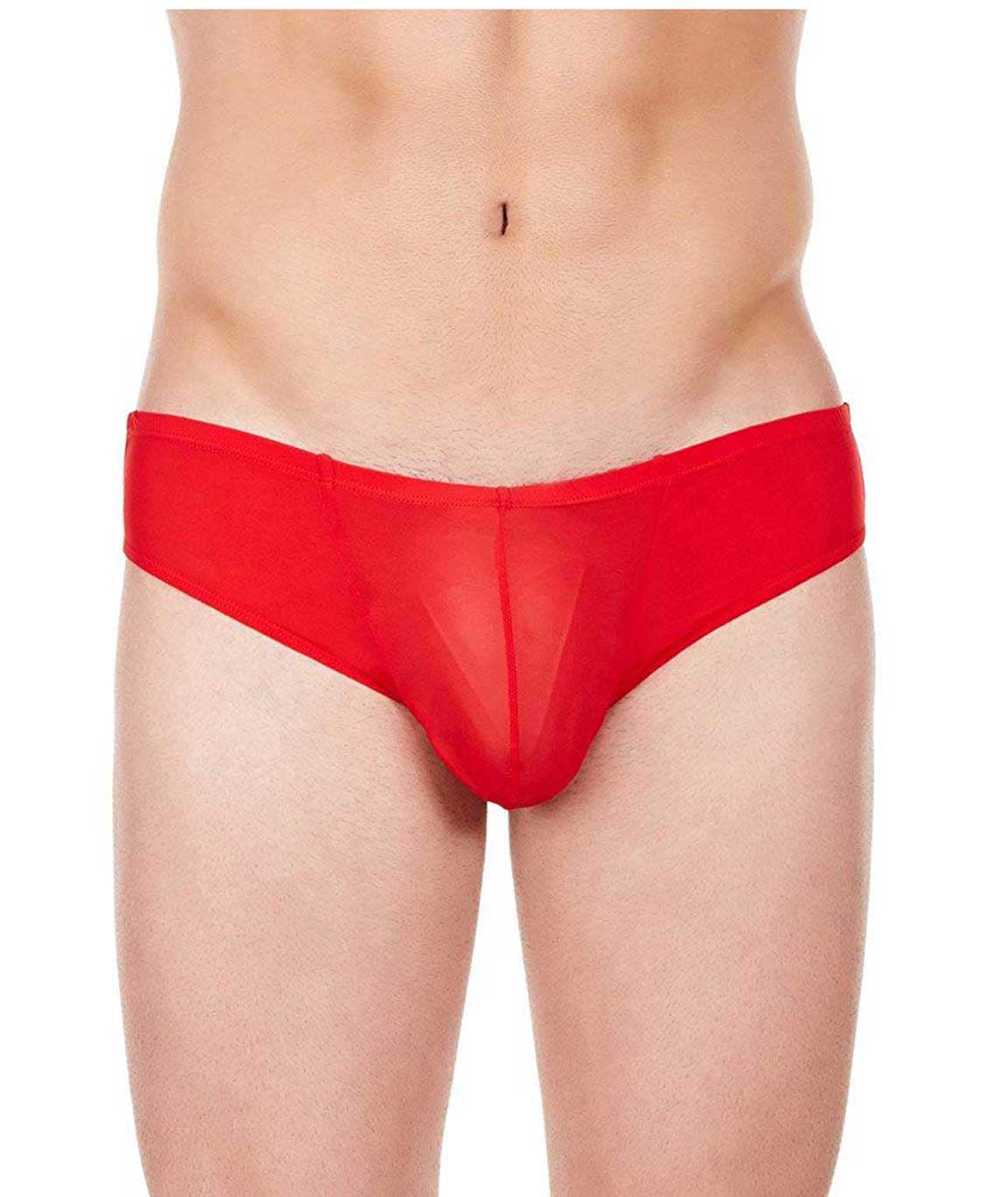 La Intimo Men`s Red Nylon Spandex BL MiniCheek