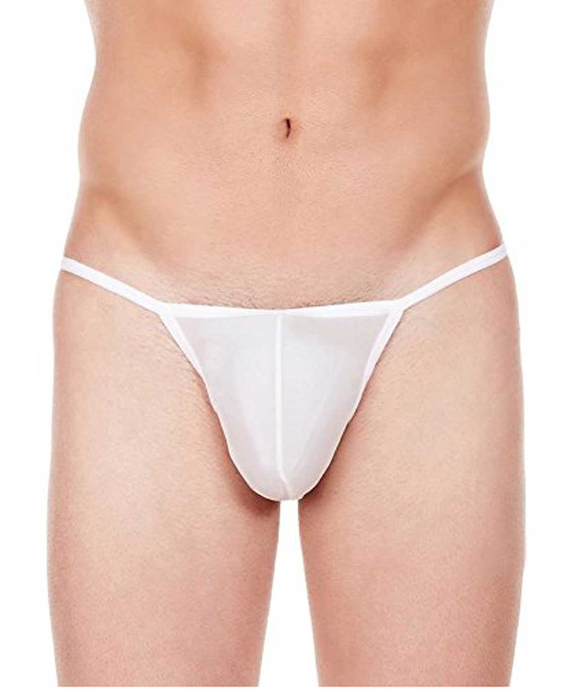 La Intimo Men`s White Nylon Spandex Galaxy Bikini