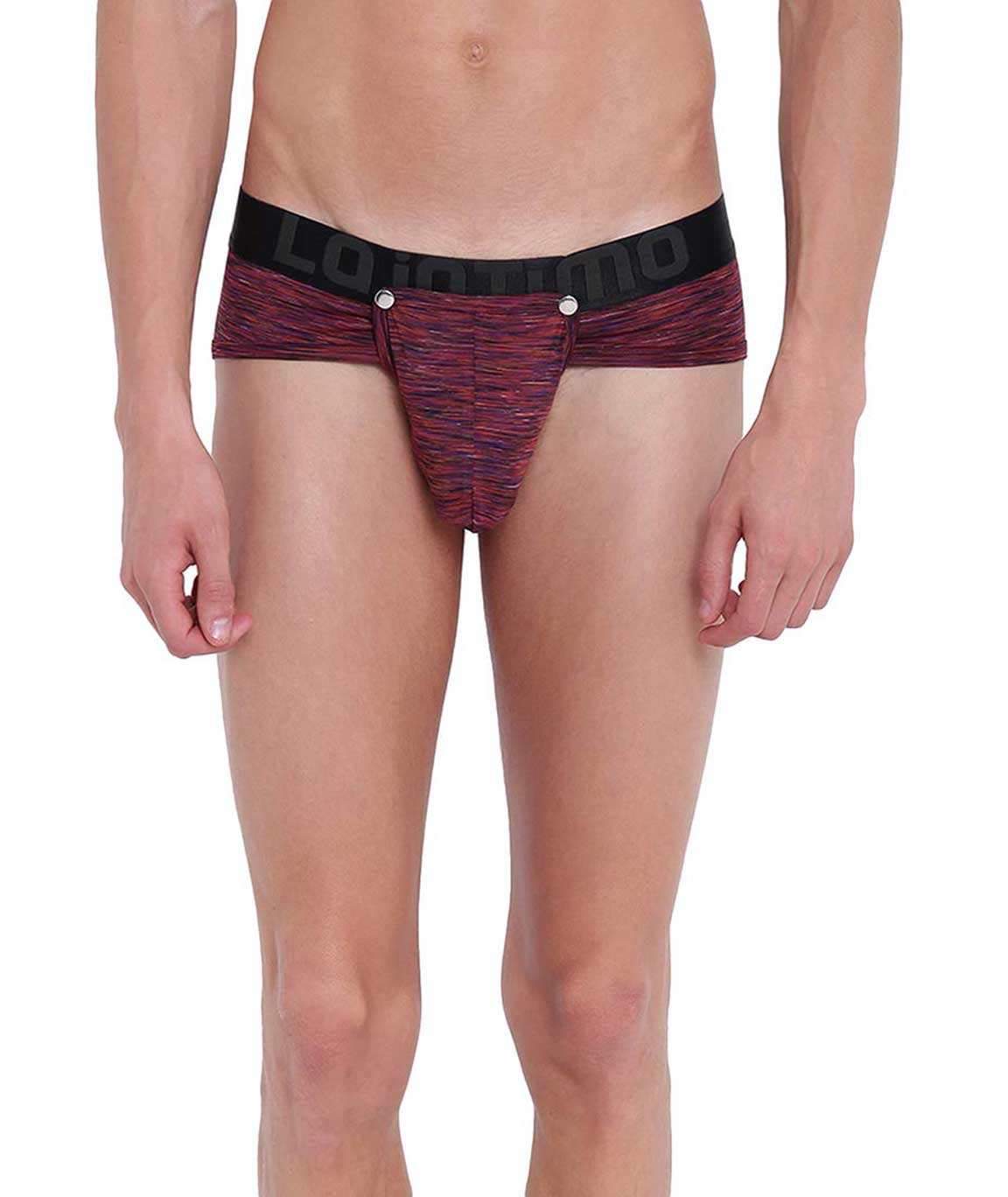 La Intimo Red Polyester Spandex Casual Mid Rise Single Layered Brief