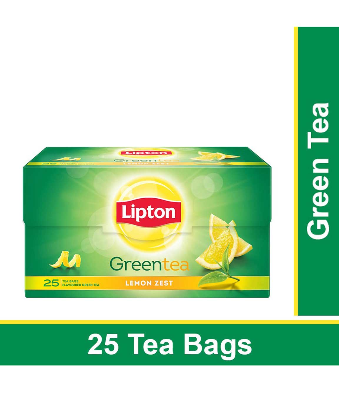 Lipton Lemon Zest Green Tea Bags, 25 Pieces