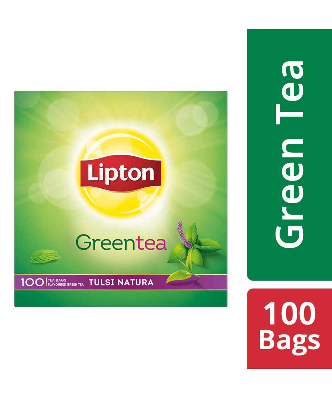 Lipton Tulsi Natura Green Tea Bags, 100 Pieces