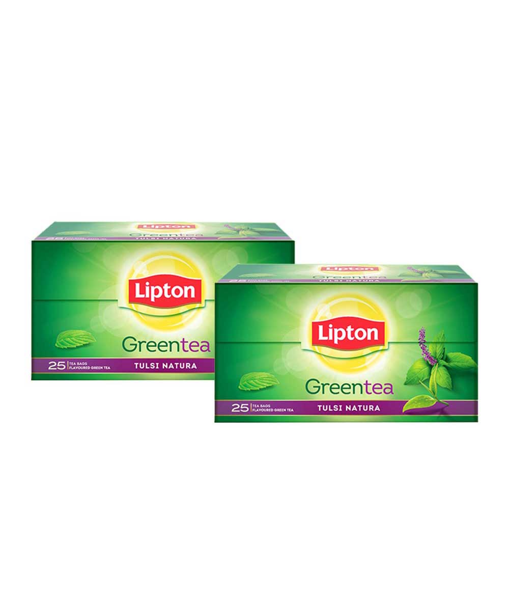 Lipton Tulsi Natura Green Tea Bags, 25 Tea Bags (Pack of 2)