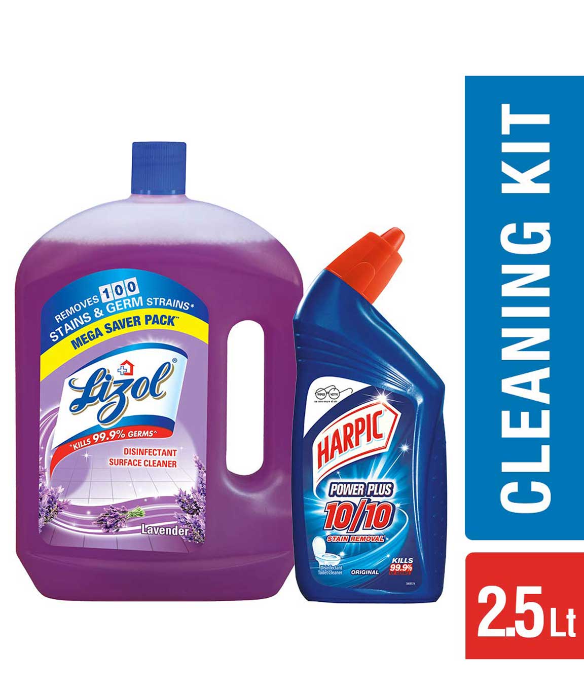 Lizol Disinfectant Floor Cleaner - 2000 ml (Lavender) with Free Harpic - 500 ml