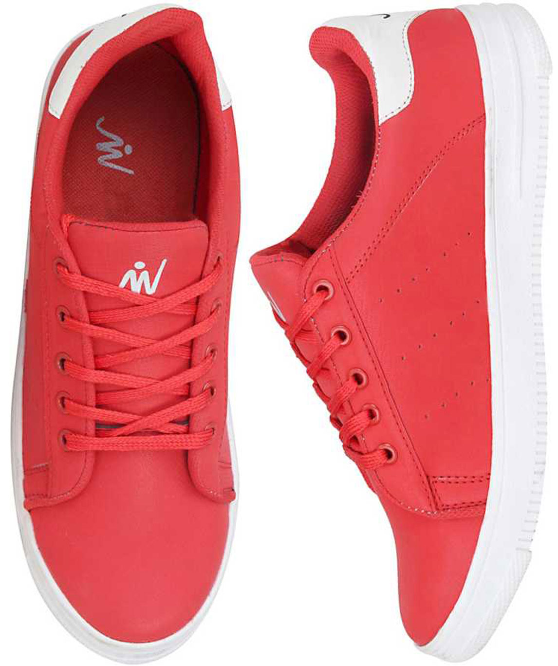 M SNEAKER CANVAS SHOES FOR MEN (RED, WHITE)