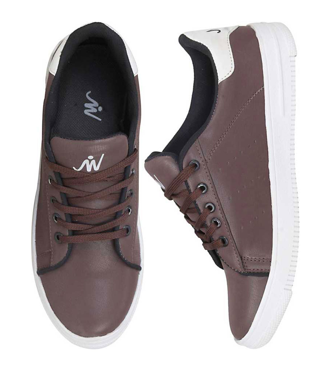 M SNEAKER CANVAS SHOES FOR MEN (WHITE, BROWN)