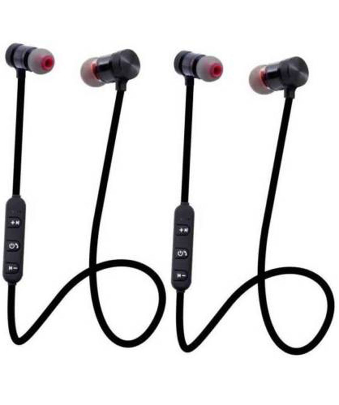 MAGNET METAL BLUETOOTH HEADSET RUNNING GYM SPORT BLUETOOTH HEADSET WITH MIC (BLACK, IN THE EAR)