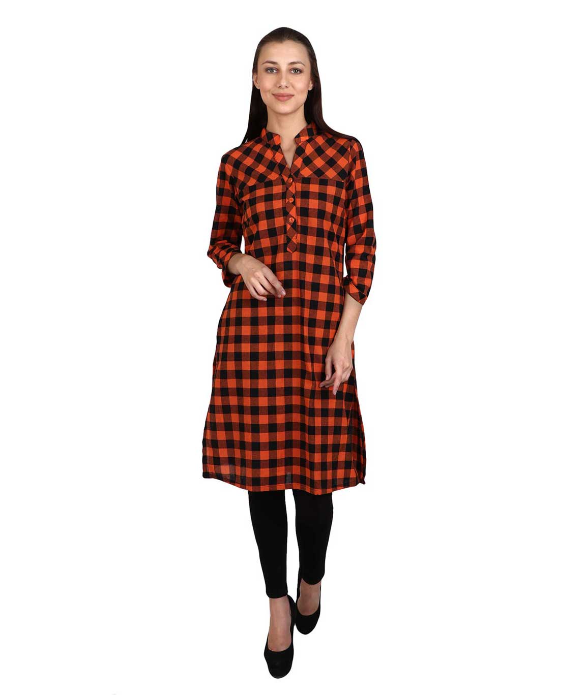 Makxziya Women`s Cotton A line Kurta