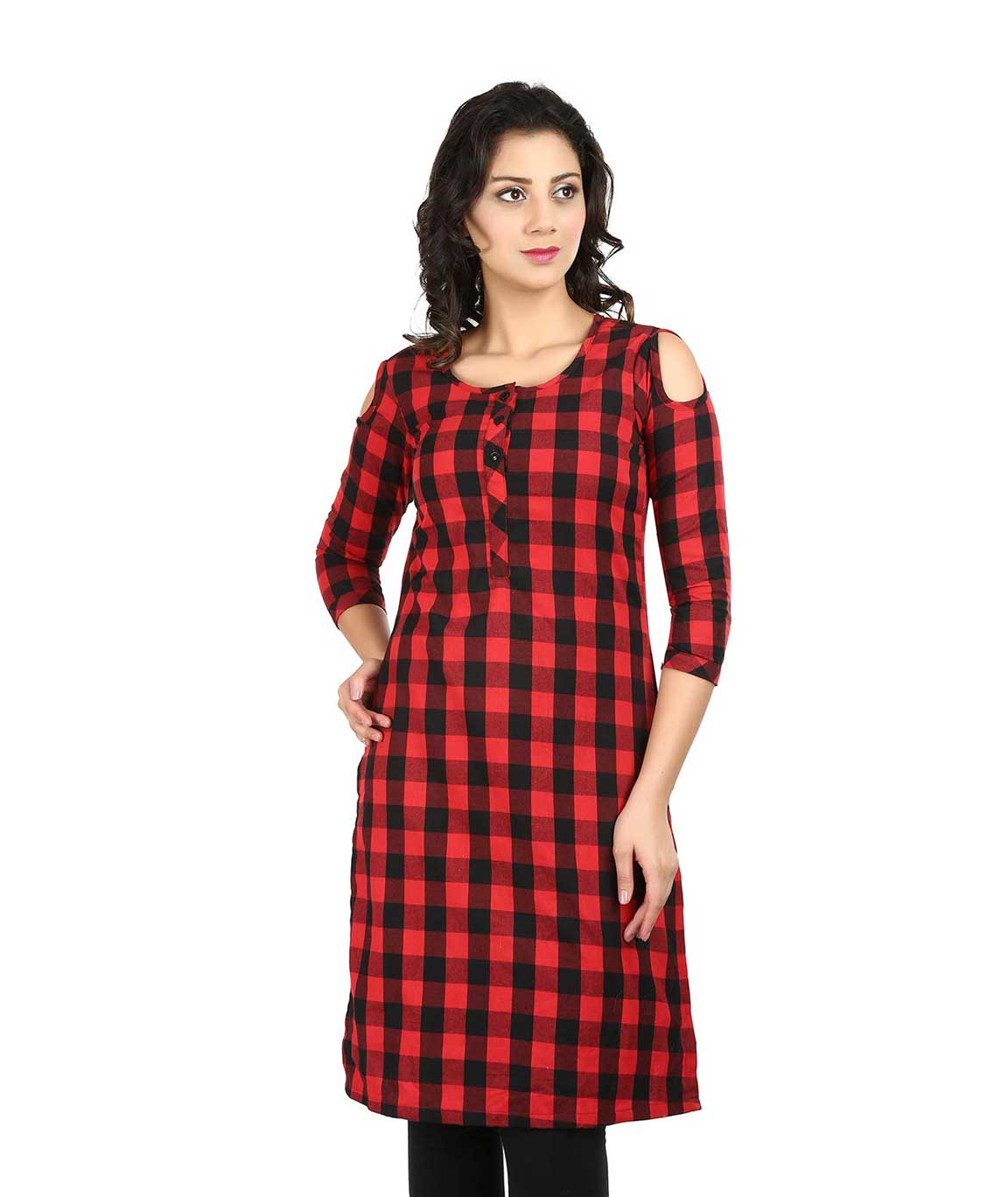 Makxziya Women`s Cotton A line Kurta
