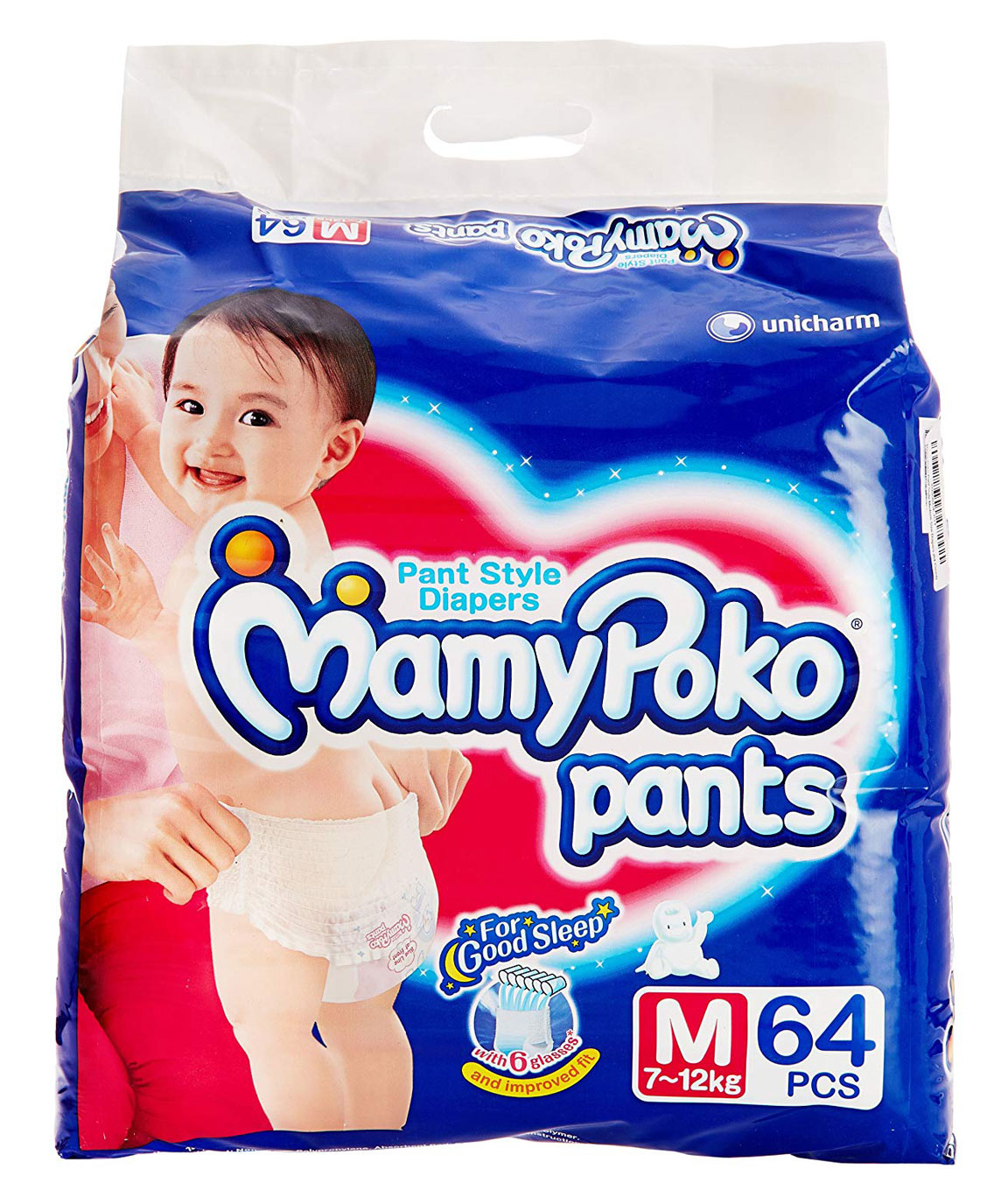 Mamy Poko Pant Style Medium Size Diapers (64 Count)