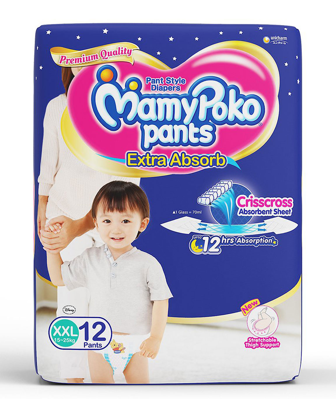 MamyPoko Pants Extra Absorb Diapers, XXL (Pack of 12)