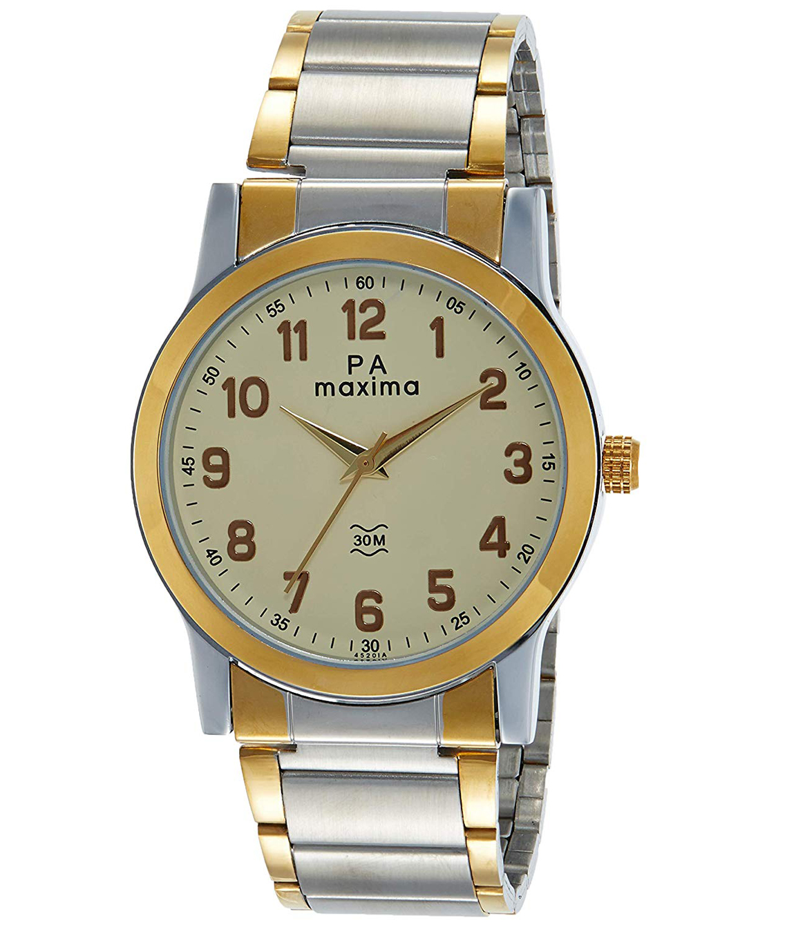 Maxima Analog Champagne Dial Men`s Watch - 47974CMGT