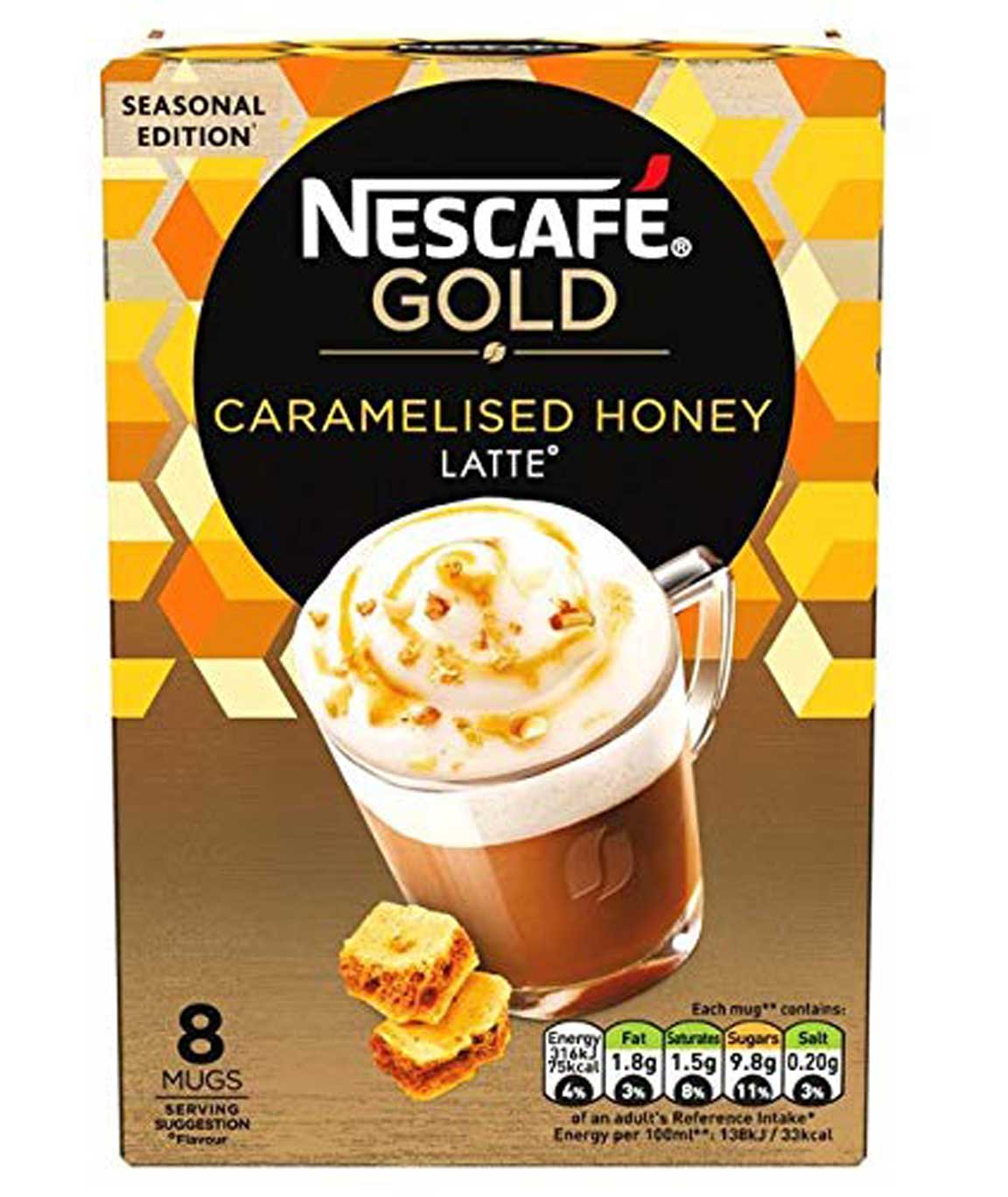 Nescafe Original 3in1 Caramel Instant Coffee Sachets Box 8x17g, 136g