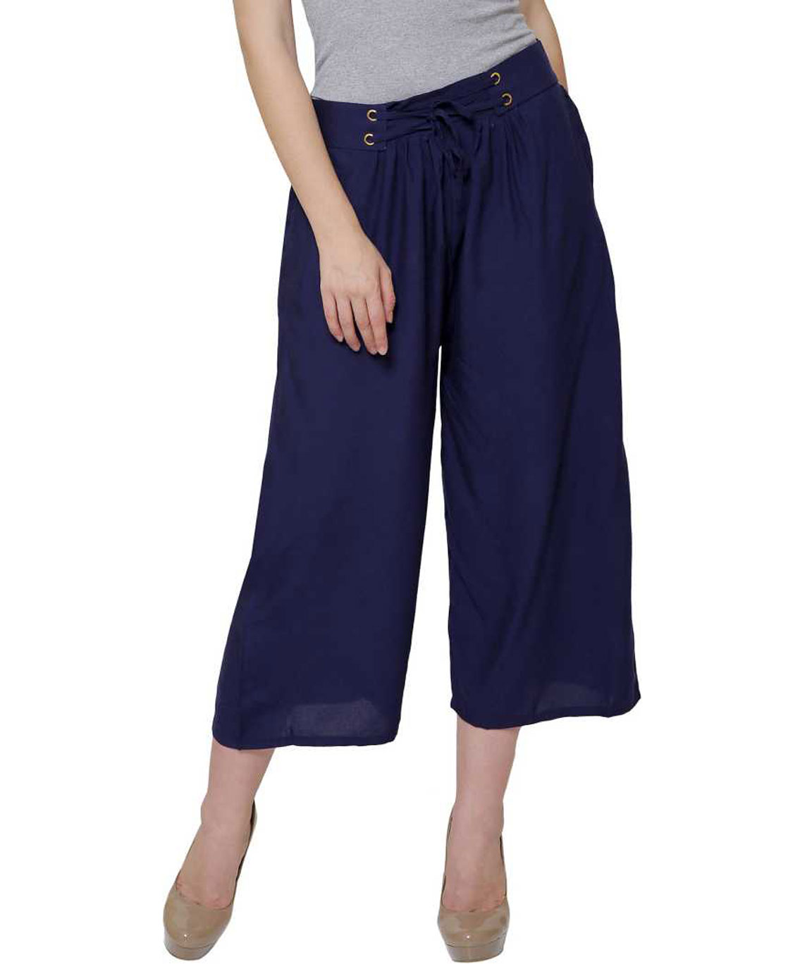 PALAZZO DULL DARK BLUE