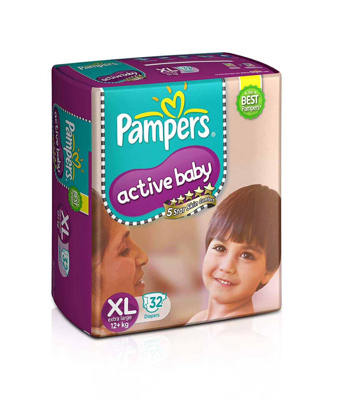 Pampers Active Baby Diapers, Extra Large (32 Count)