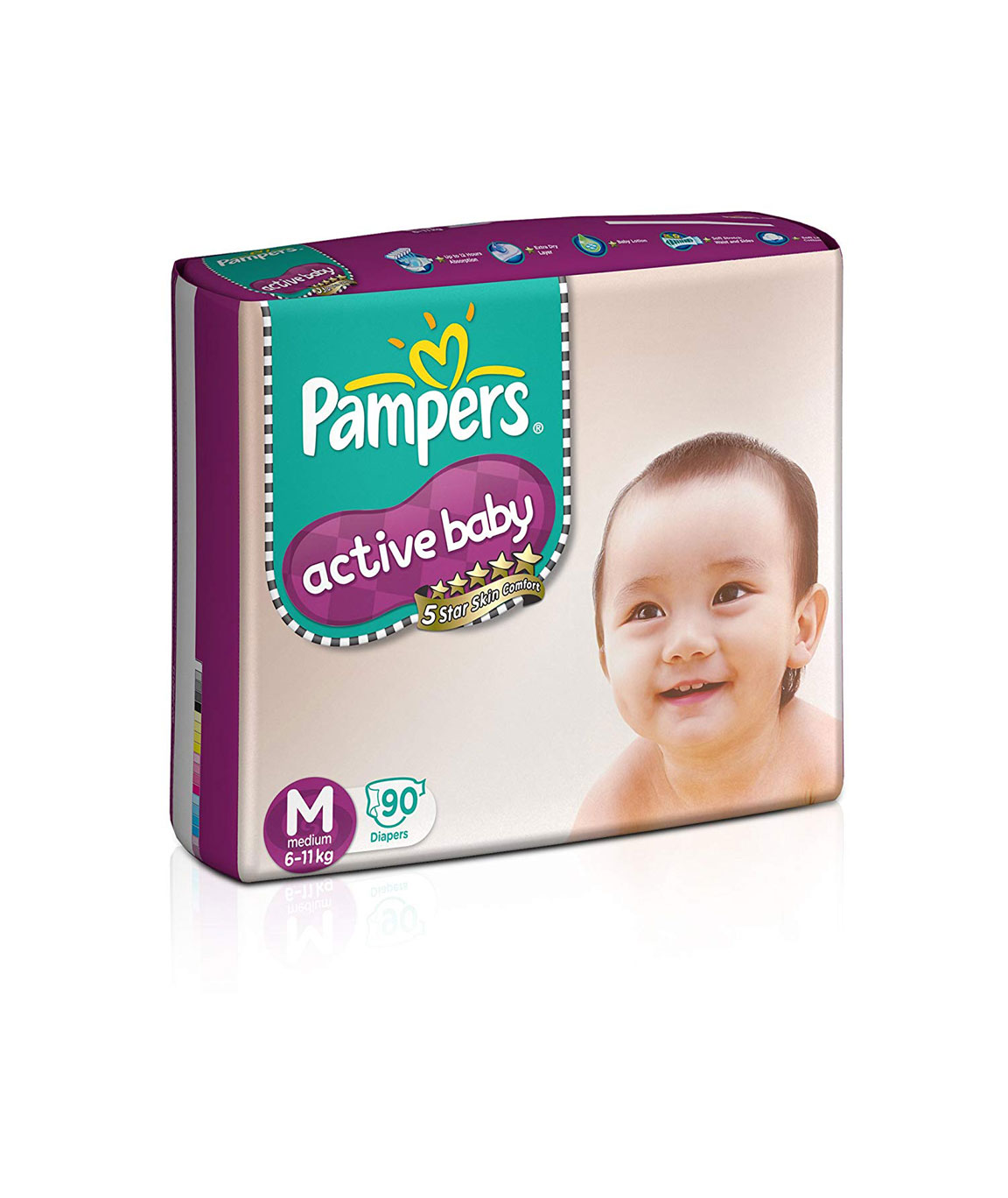 Pampers Active Baby Medium Size Diapers (90 count)