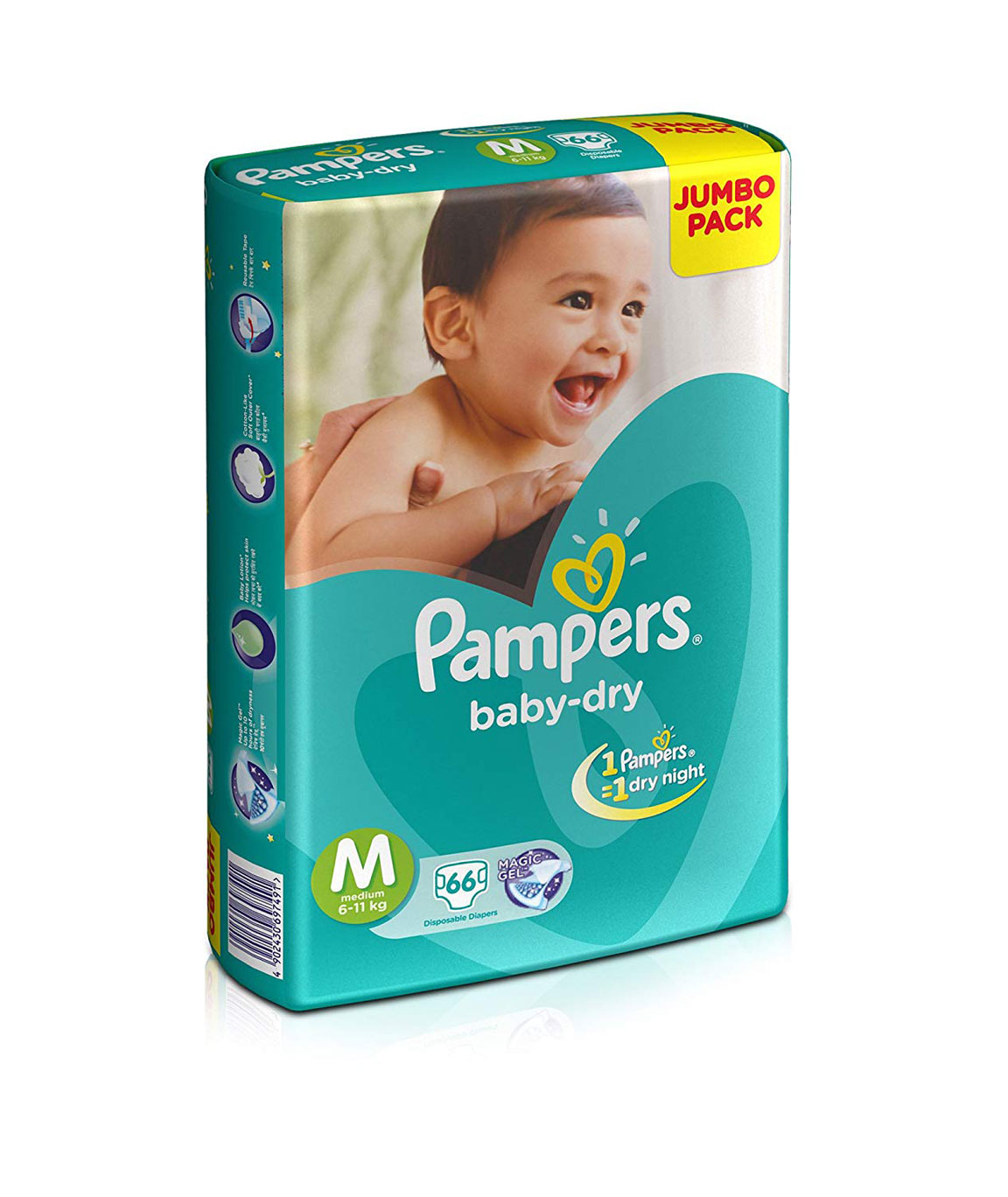Pampers Baby Dry Diapers, Medium (66 Count)