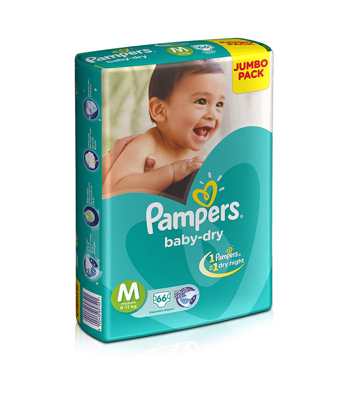 Pampers Baby Dry Diapers, Medium (66 Count)