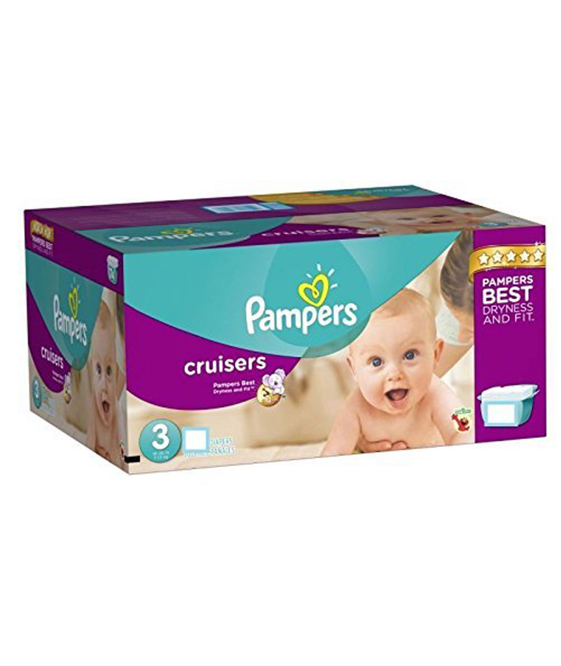 Pampers Cruisers Size 3 Sesame Street Diapers - 92 CT 92 CT (Pack of 1)