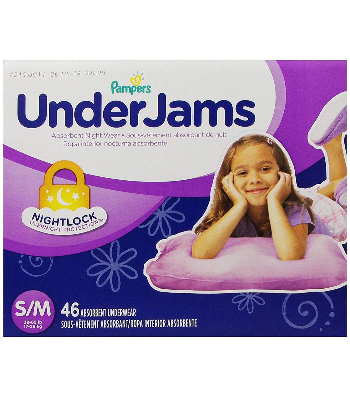 Pampers Girl`s Underjams Diapers (Big Pack S/M) - 46 Count