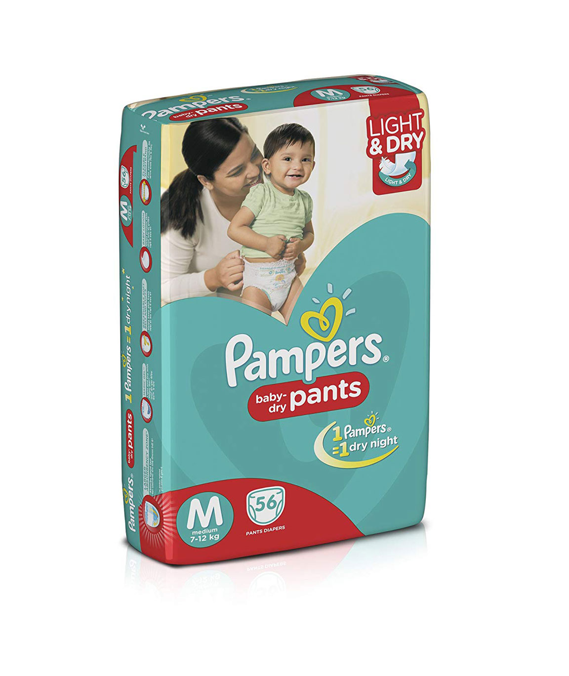 Pampers Medium Size Diapers Pants (Pack of 56)
