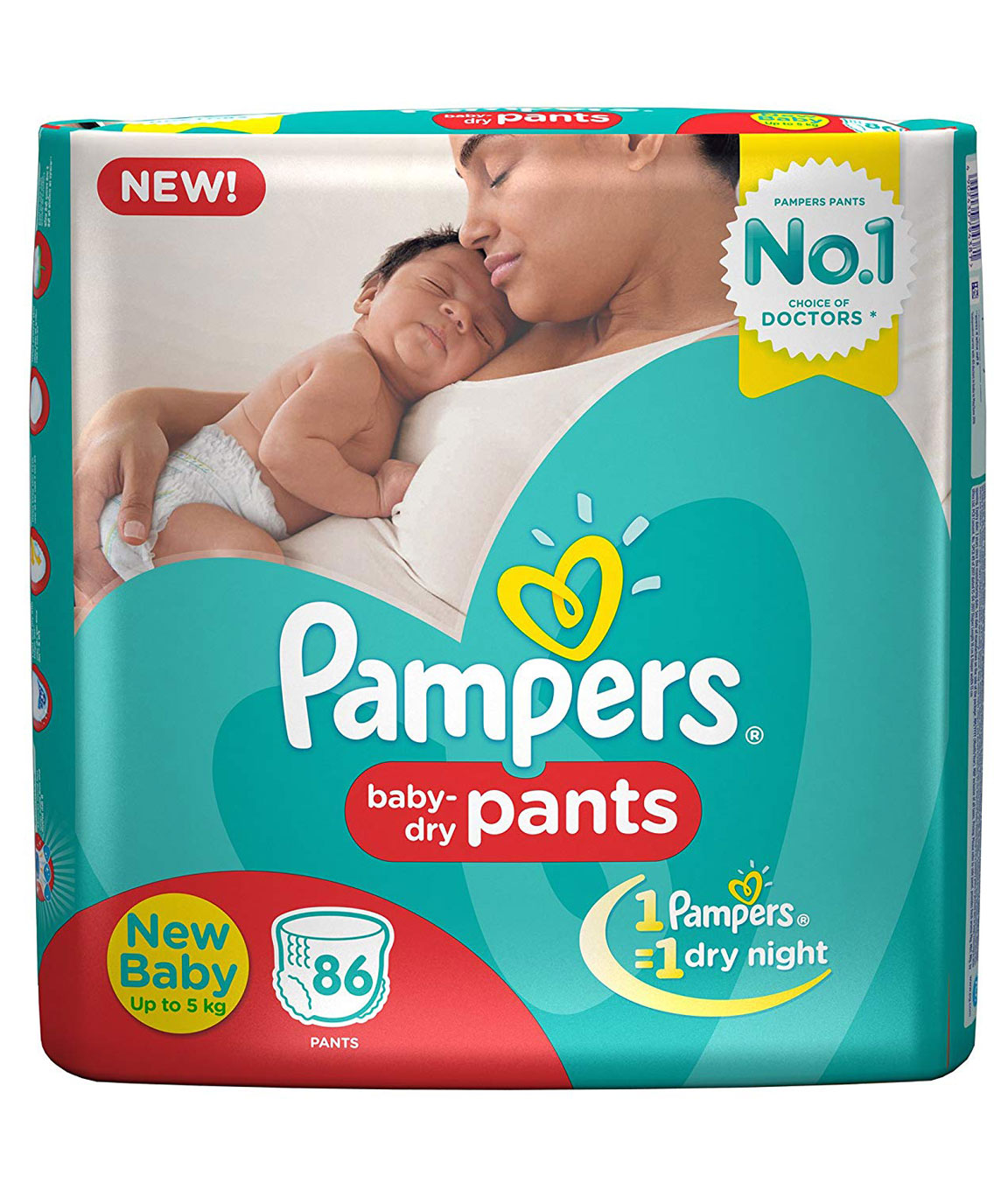 Pampers New Born Size Pants Diapers, 86 Pieces
