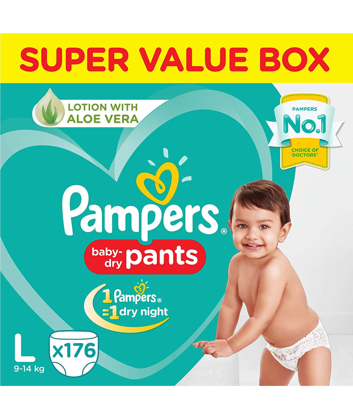 Pampers New Diaper Pants Super Value Box, Large (Pack of 176)