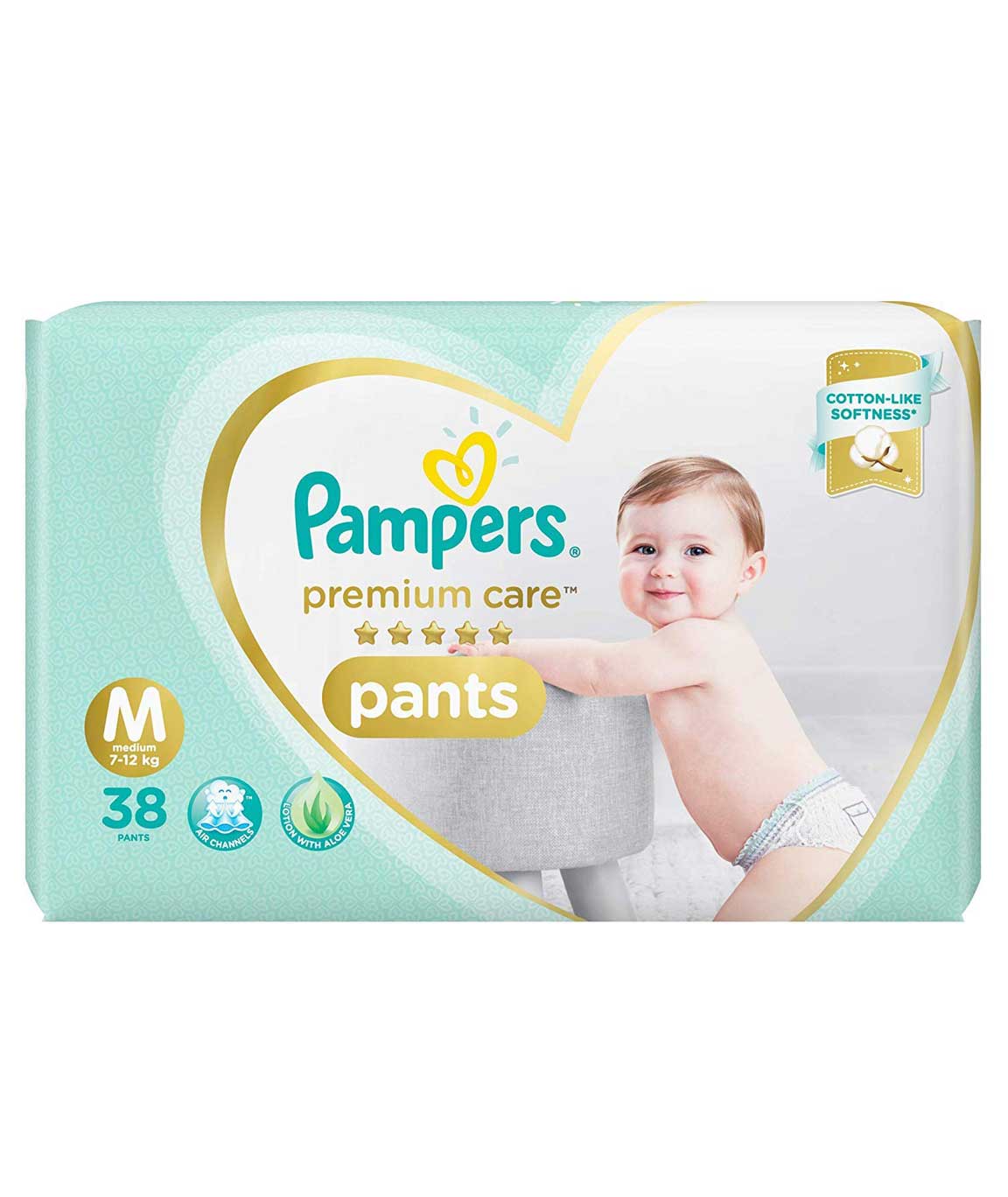 Pampers Premium Care Pants Diapers, Medium, 38 Count