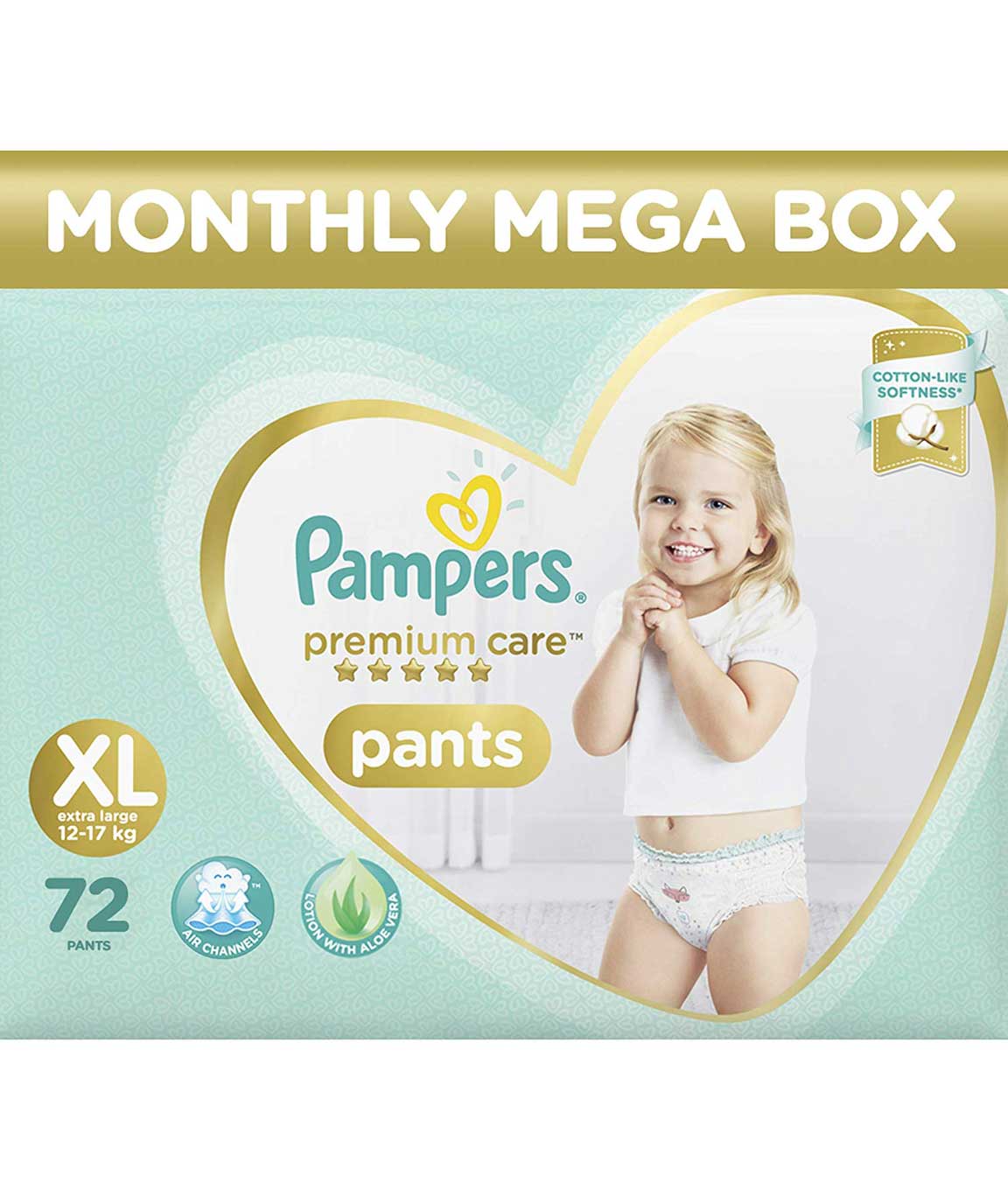Pampers Premium Care Pants Diapers Monthly Box Pack, X-Large, 72 Count