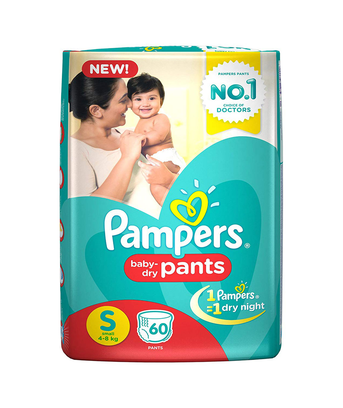 Pampers Small Size Diapers Pants, (60 Count)