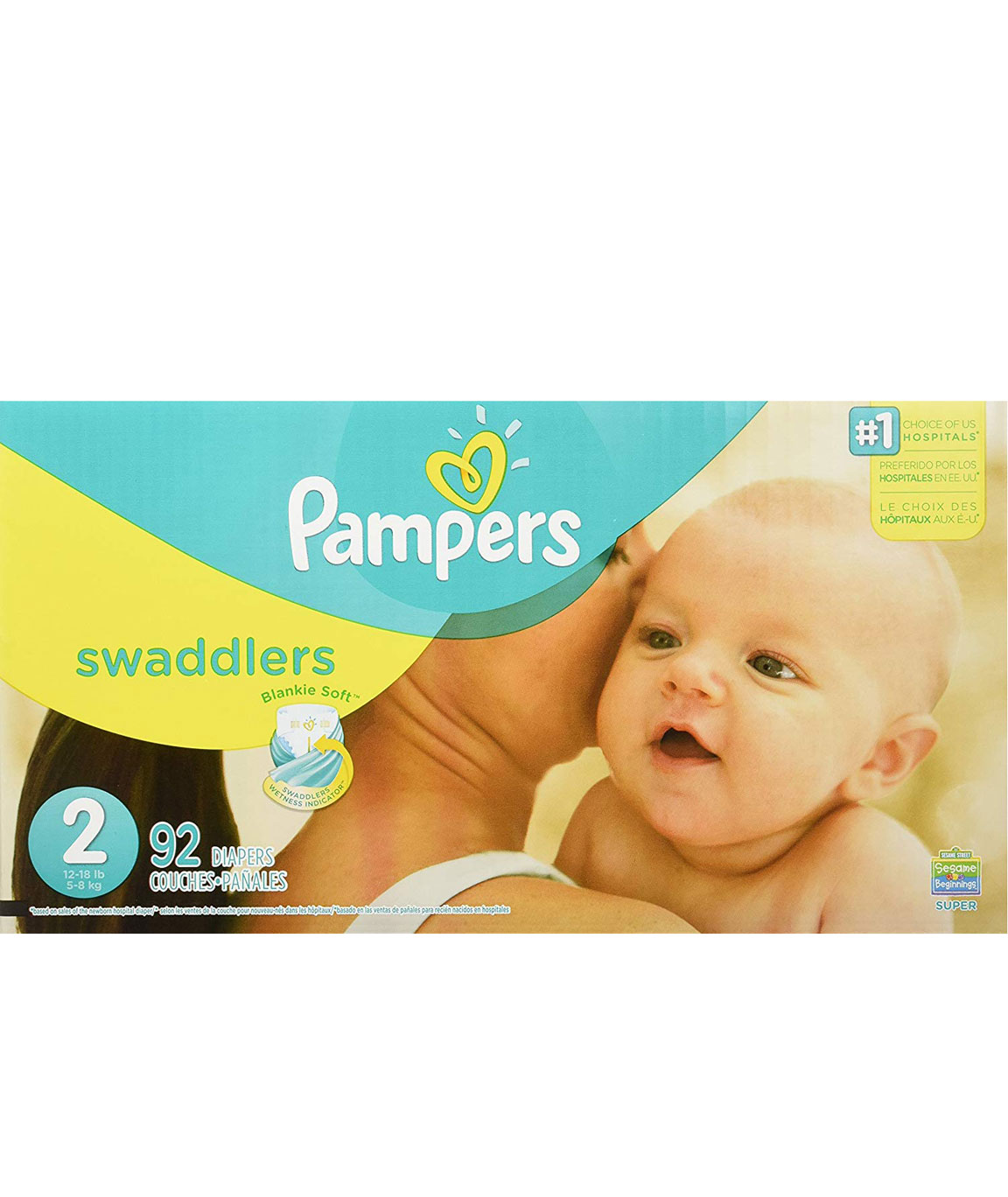 Pampers Swaddlers Diapers, Size 2, 92 Count