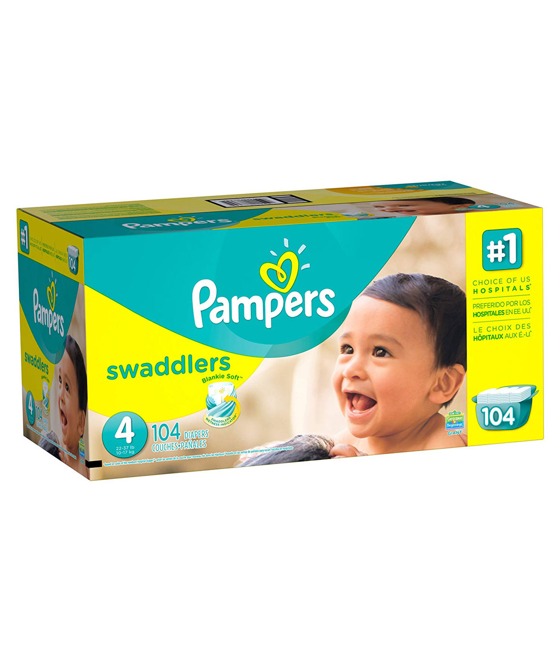 Pampers Swaddlers Diapers (Size 4, 104 Counts)