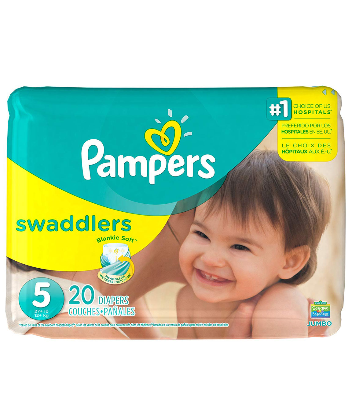 Pampers Swaddlers Diapers (Size 5)  20 Count