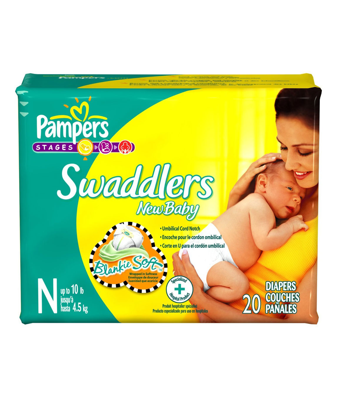 Pampers Swaddlers Newborn 80 Diapers (4 packs of 20)