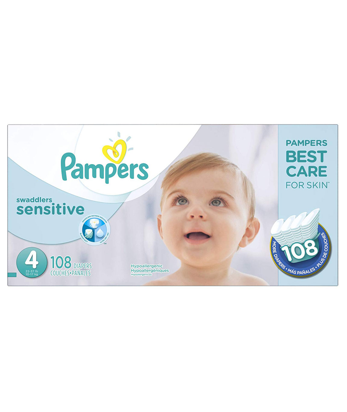 Pampers Swaddlers Sensitive Diapers (Size 4) - Pack of 108 Pieces