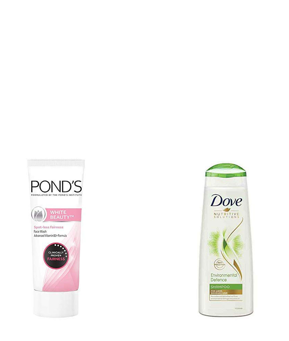Ponds White Beauty Spot Less Fairness Face Wash, 200 gm & Dove Environmental Defence Shampoo, 340ml