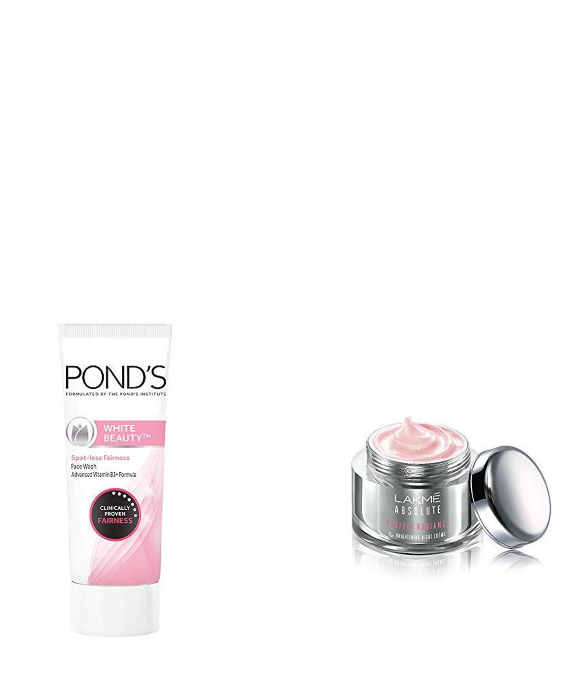 Ponds White Beauty Spot Less Fairness Face Wash, 200 gm & Lakme Absolute Perfect Radiance Skin Lightening Night Creme, 50gm