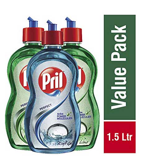 Pril Lime Dish Wash - 500 ml (Pack of 2) with Pril kraft - 500 ml