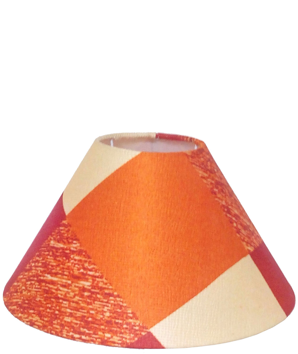 RDC 10 Inches Round Orange Checks Designer Lamp Shade for Table Lamp