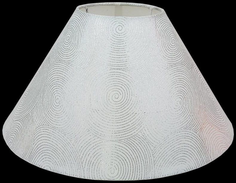 RDC 10 Inches Round White with Silver Polka Dots Designer Lamp Shade for Table Lamp