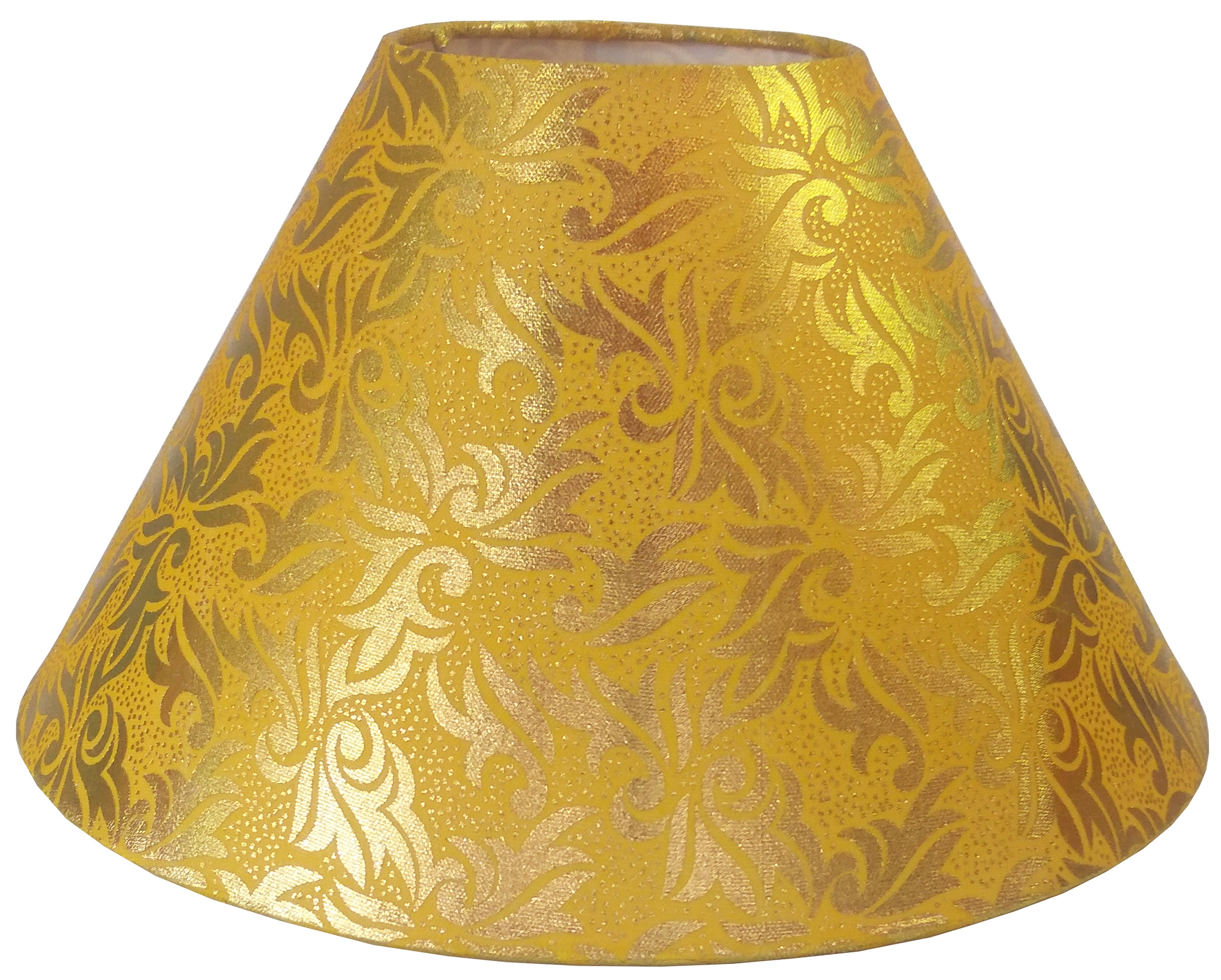 RDC 10 Inches Round Yellow with Golden Design Lamp Shade for Table Lamp
