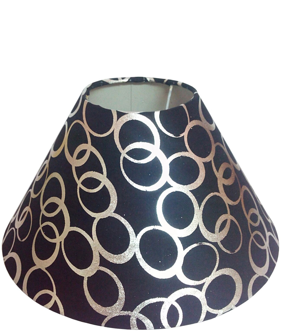 RDC 10 Inches Round Black with Silver Polka Dots Designer Lamp Shade