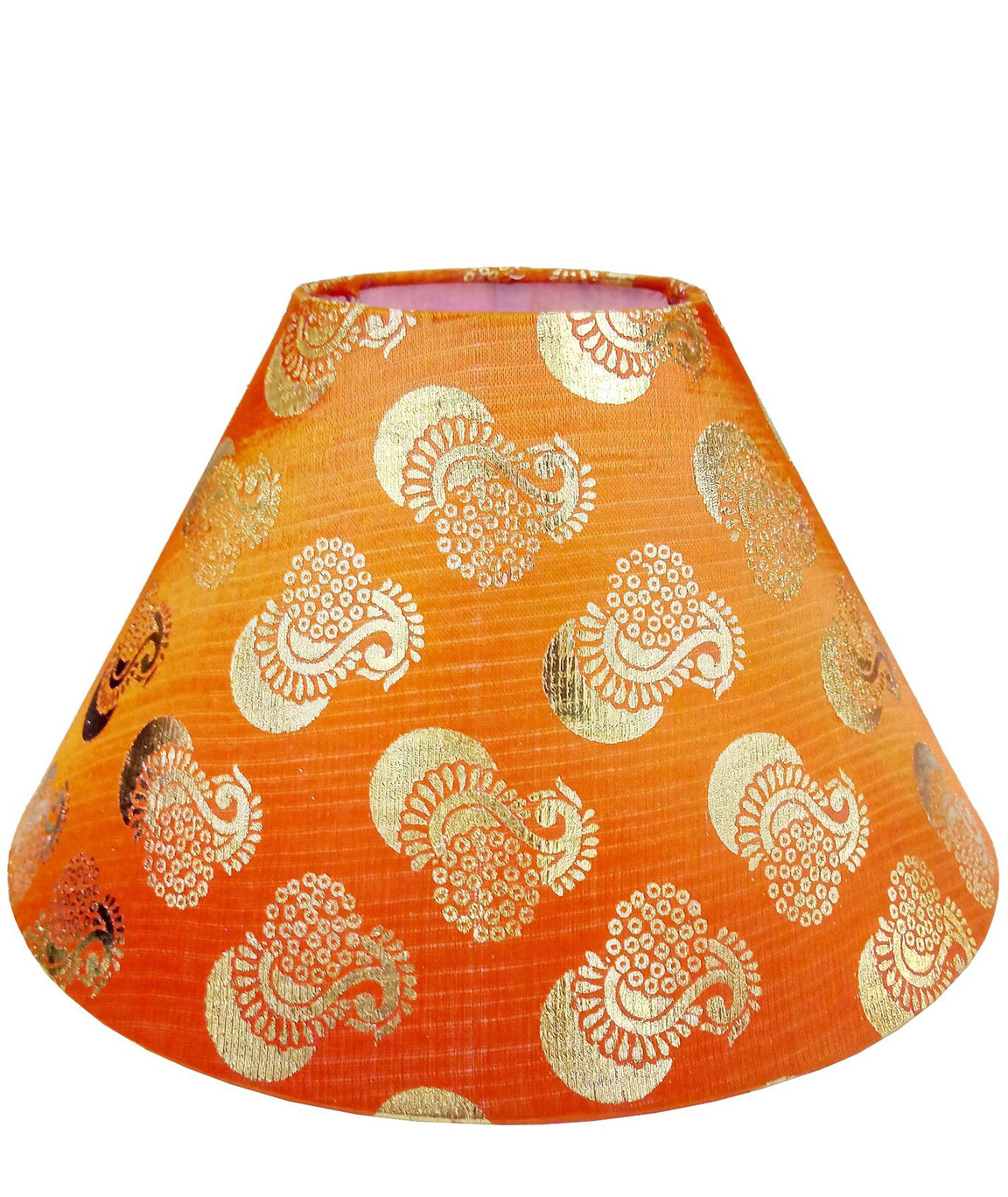 RDC 10 Inches Round Orange with Golden Designer Lamp Shade
