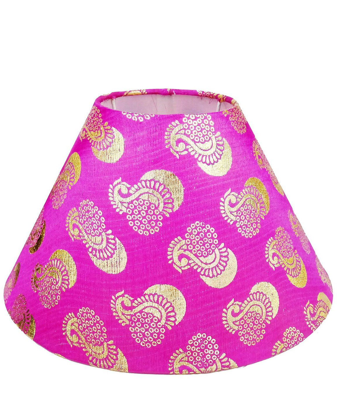 RDC 10 Inches Round Pink with Golden Designer Lamp Shade