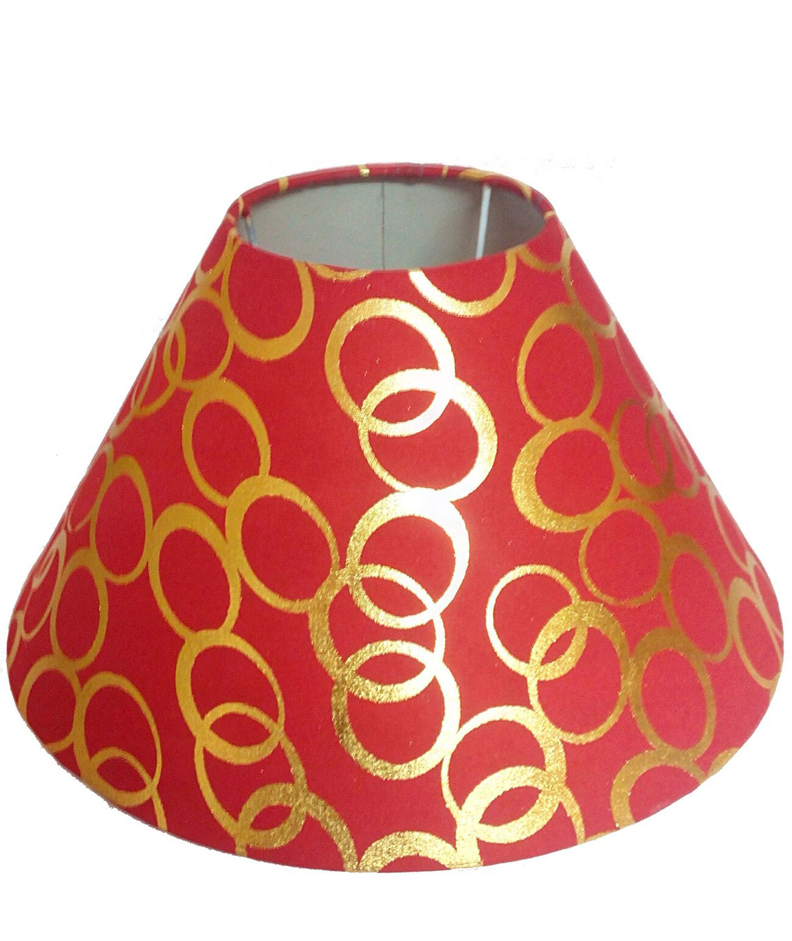 RDC 10 Inches Round Red with Golden Polka Dots Designer Lamp Shade for Table Lamp