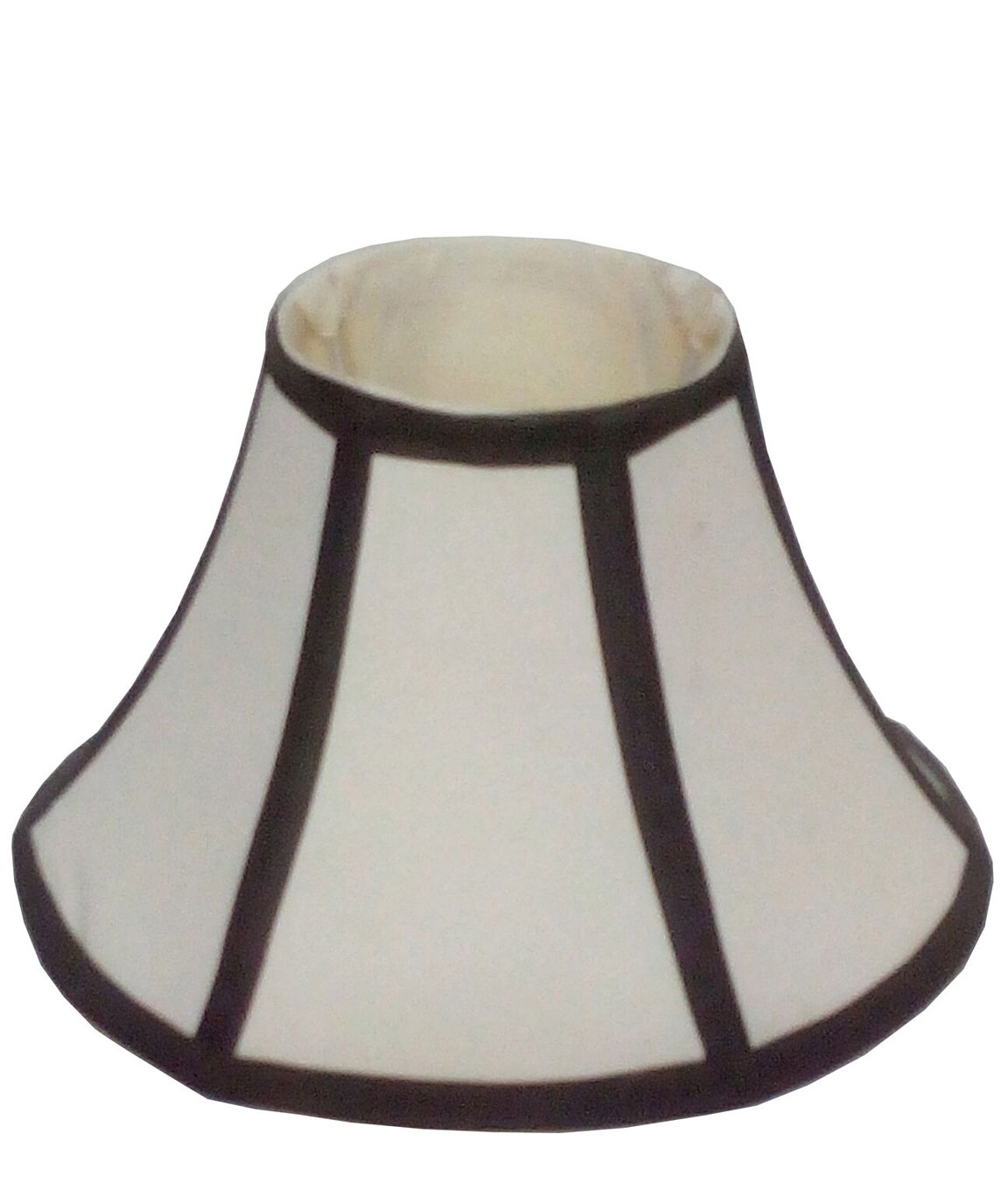 RDC 10 Inches Round Slanting Cream with Black Border Lamp Shade for Table Lamp