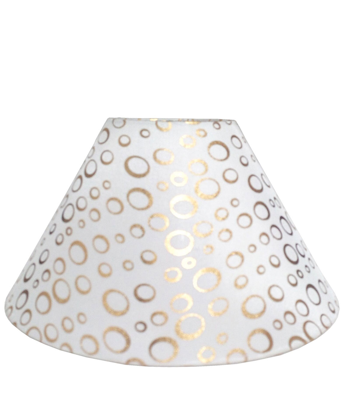 RDC 10 Inches Round White with Golden Polka Dots Designer Lamp Shade for Table Lamp