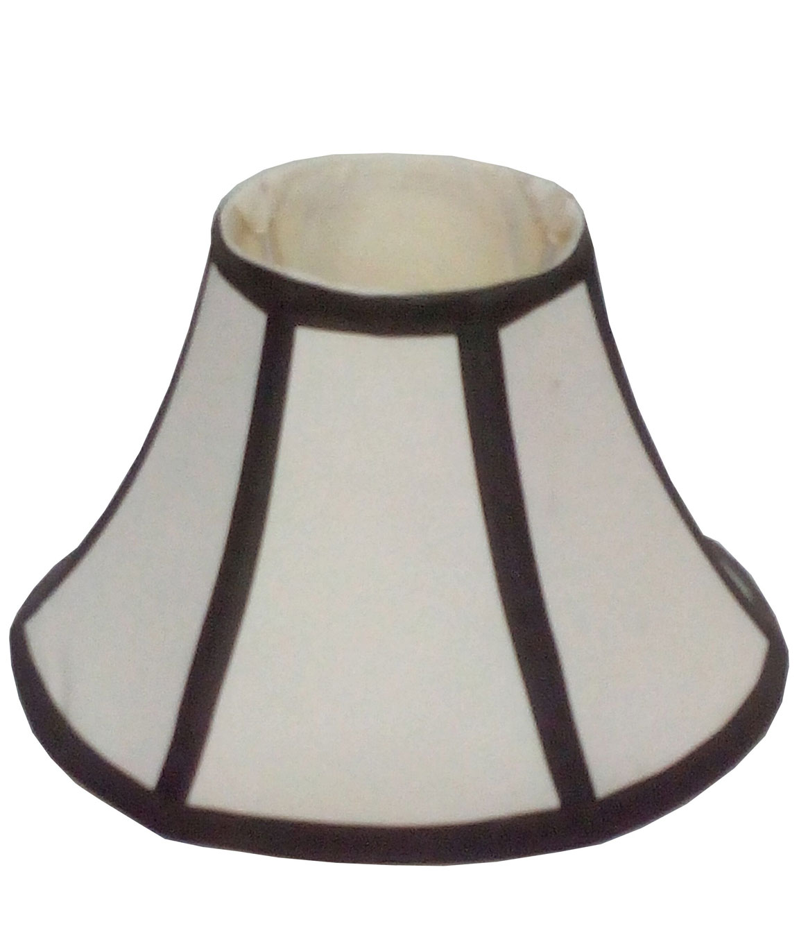 RDC 12 Inches Round Slanting Cream with Black Border Lamp Shade for Table Lamp