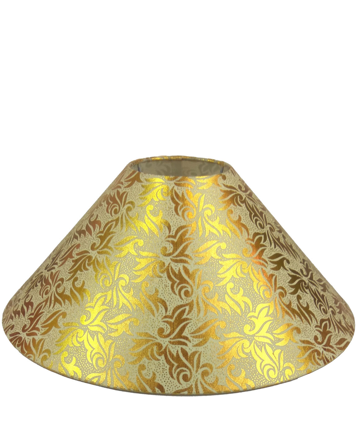 RDC 13 Inches Round Cream with Golden Designer Lamp Shade for Table Lamp