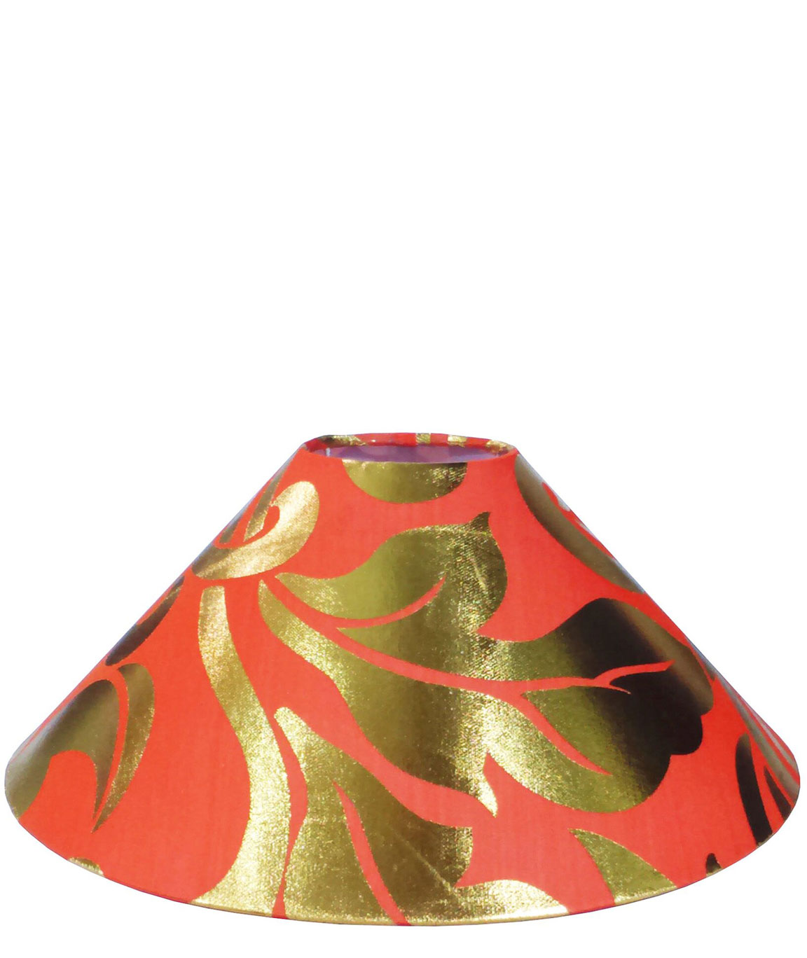 RDC 13 Inches Round Orange with Golden Design Lamp Shade for Table Lamp