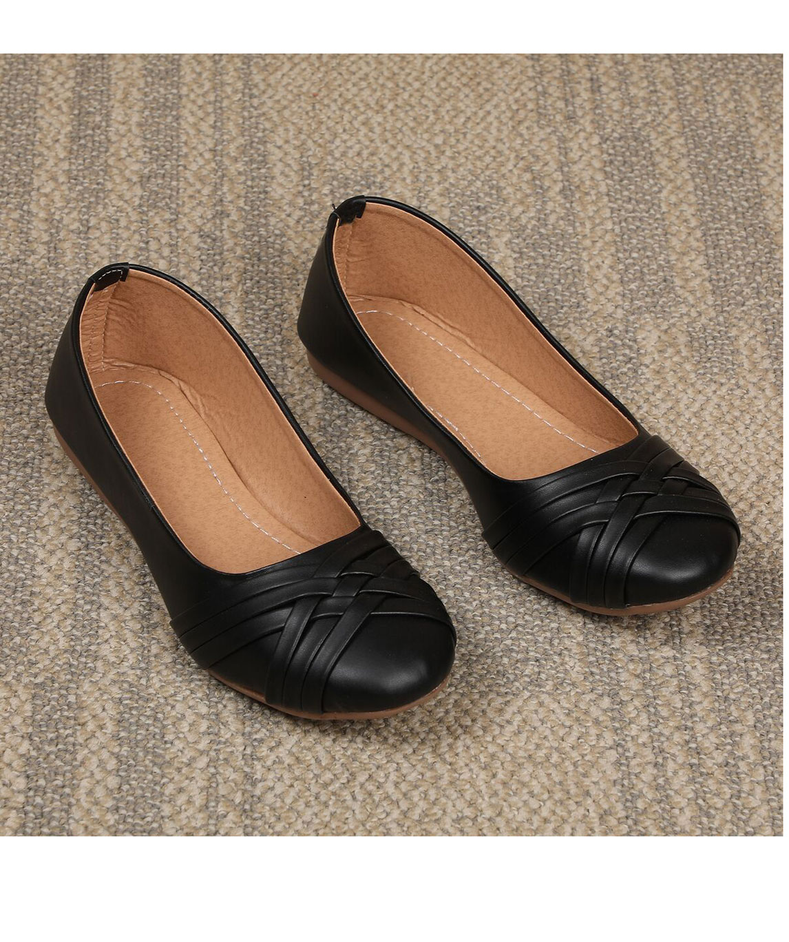 Sindhi Footwear Women`s Black Synthetic Leather Bellies